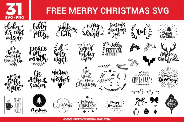 Merry Christmas Free SVG Files