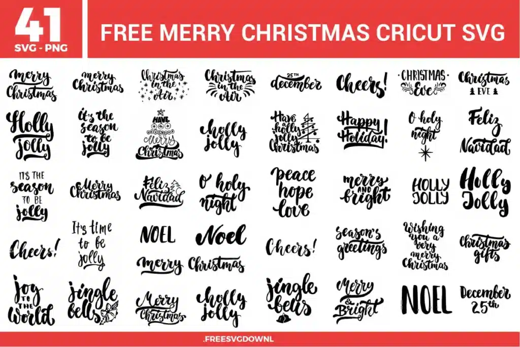 Merry Christmas Cricut Free SVG Files