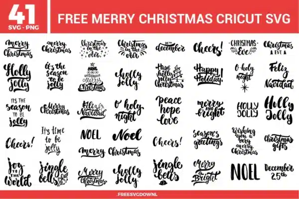 Merry Christmas Cricut Free SVG Files