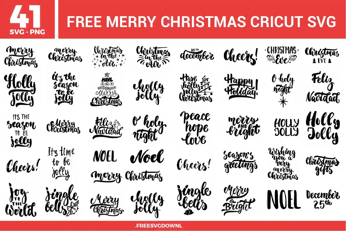Merry Christmas Cricut Free SVG Files