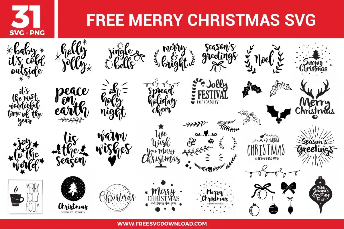 Merry Christmas Free SVG Files