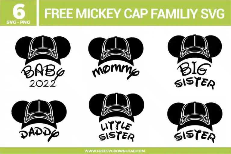 Mickey Cap Family Free SVG Files