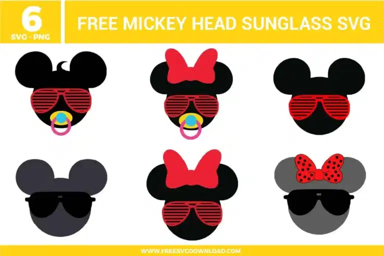 Mickey Head Sunglass Free SVG Files