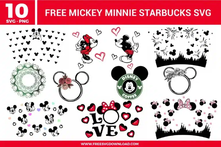 Mickey Minnie Starbucks Free SVG Files