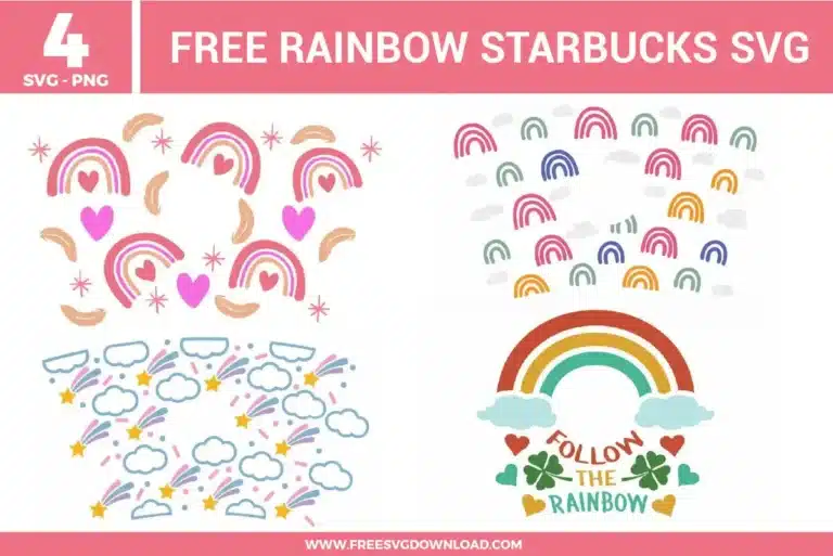 Rainbow Starbucks Free SVG Files