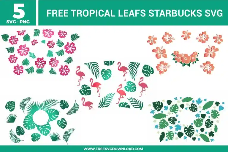 Tropical Leafs Starbucks Free SVG Files