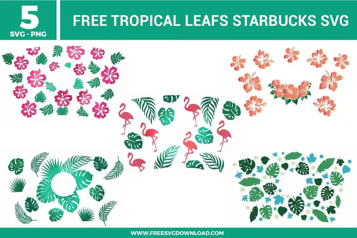 Tropical Leafs Starbucks Free SVG Files