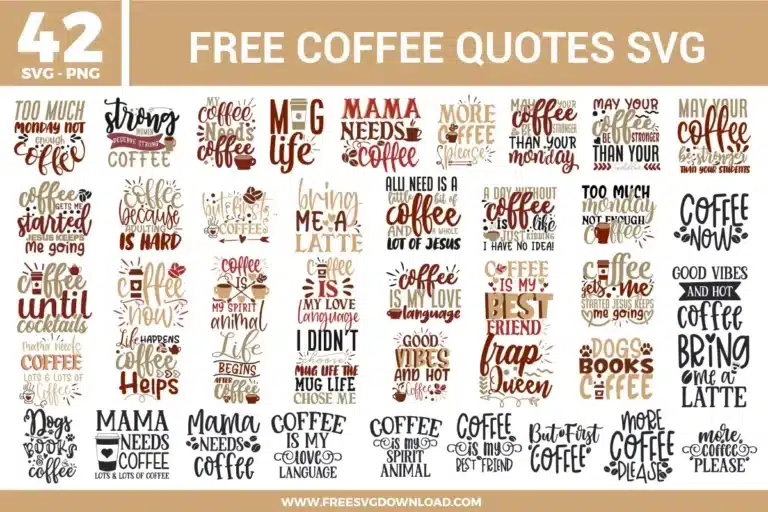 Coffee Quotes Free SVG Files