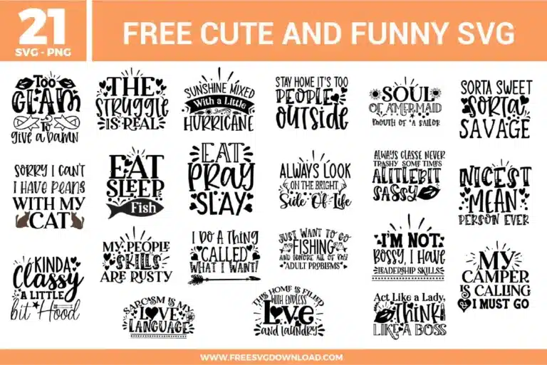 Cute And Funny Quotes Free SVG Files