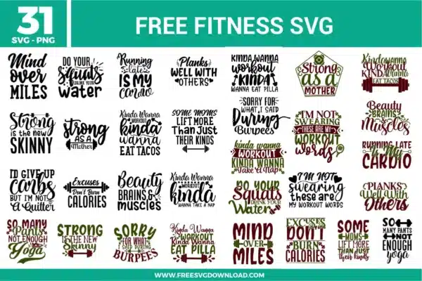 Fitness Free SVG Files