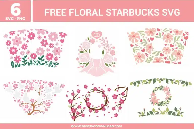 Floral Starbucks Free SVG Files