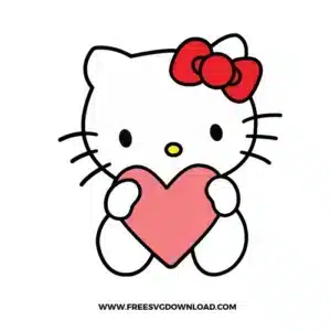 Hello Kitty Love Free SVG File