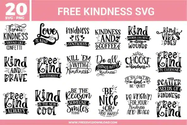 Kindness Quotes Free SVG Files
