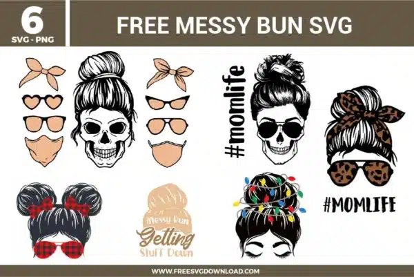 Messy Bun Free SVG Files