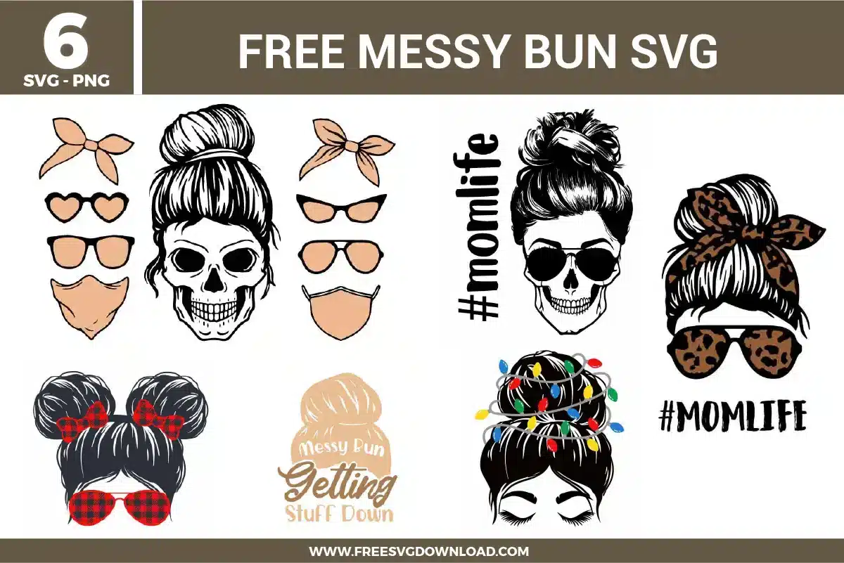 Messy Bun Free SVG Files