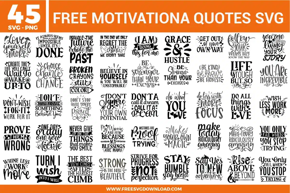 Motivational Quotes Free SVG Files