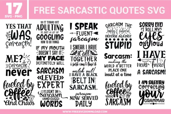 Sarcastic Quotes Free SVG Files