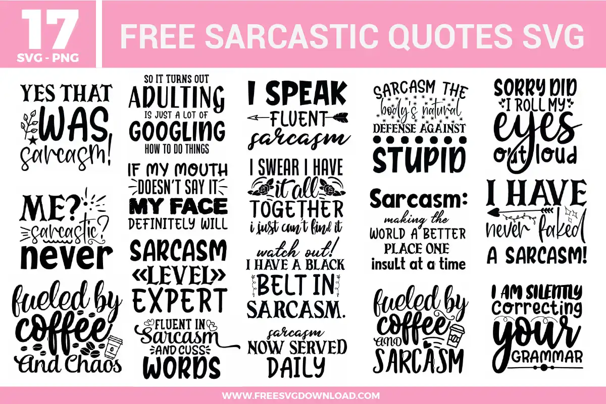 Sarcastic Quotes Free SVG Files