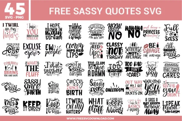 Sassy Quotes Free SVG Files