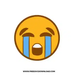 Loudly Cry Emoji Free SVG File