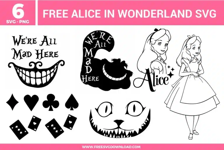 Alice In Wonderland Free SVG Files