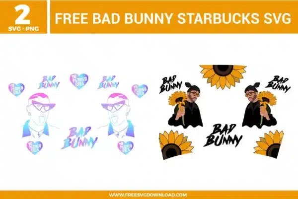 Bad Bunny Starbucks Free SVG Files