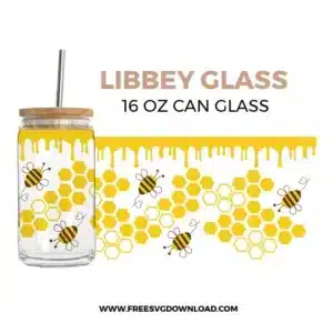 Bee Can Glass Free SVG File