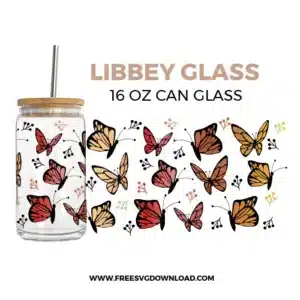 Butterfly Can Glass Free SVG File