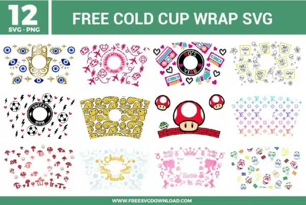 Cold Cup Wrap Free SVG Files