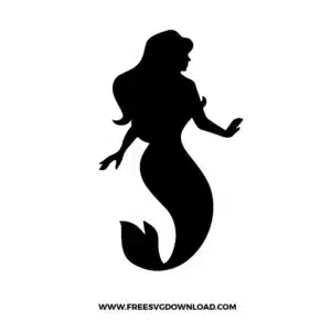 Cute Mermaid Silhouette Free SVG File