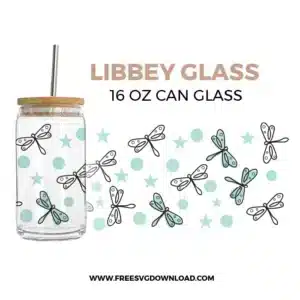 Dragonfly Can Glass Free SVG File