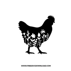 Floral Chicken Free SVG File