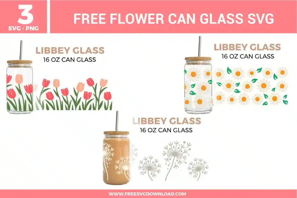 Flower Can Glass Free SVG Files
