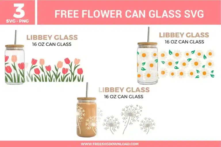 Flower Can Glass Free SVG Files