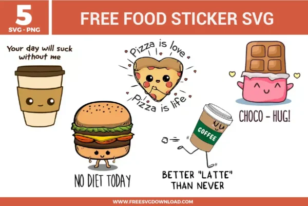Food Sticker Free SVG Files