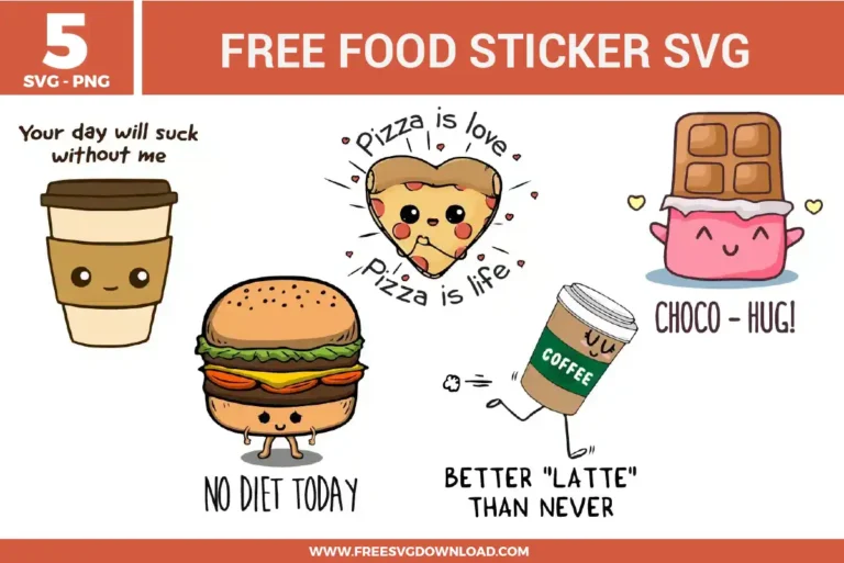 Food Sticker Free SVG Files