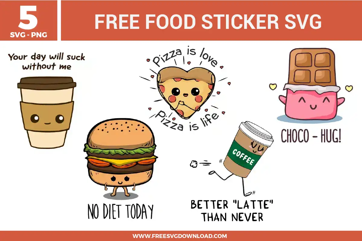 Food Sticker Free SVG Files