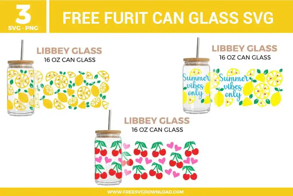 Fruit Can Glass Free SVG Files