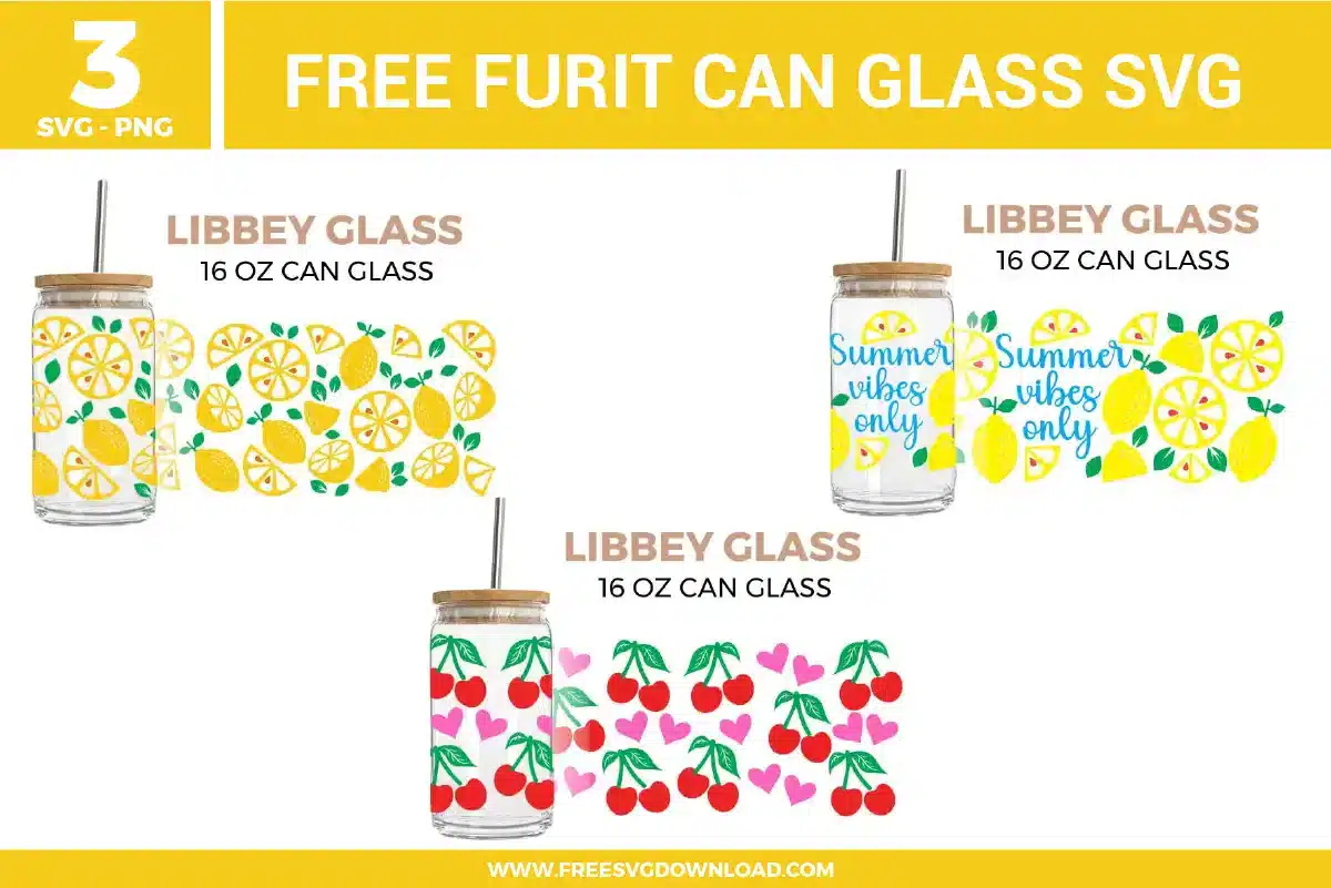 Fruit Can Glass Free SVG Files