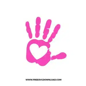 Heart Handprint Free SVG File