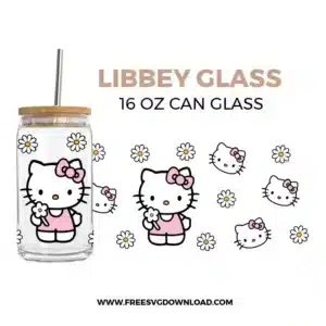 Hello Kitty Can Glass Free SVG File