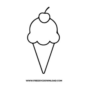 Ice Cream With Cherry Free SVG File