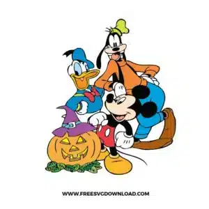 Mickey And Donald Halloween Free SVG File