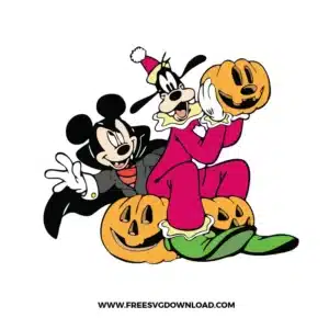 Mickey And Goofy Halloween Free SVG File