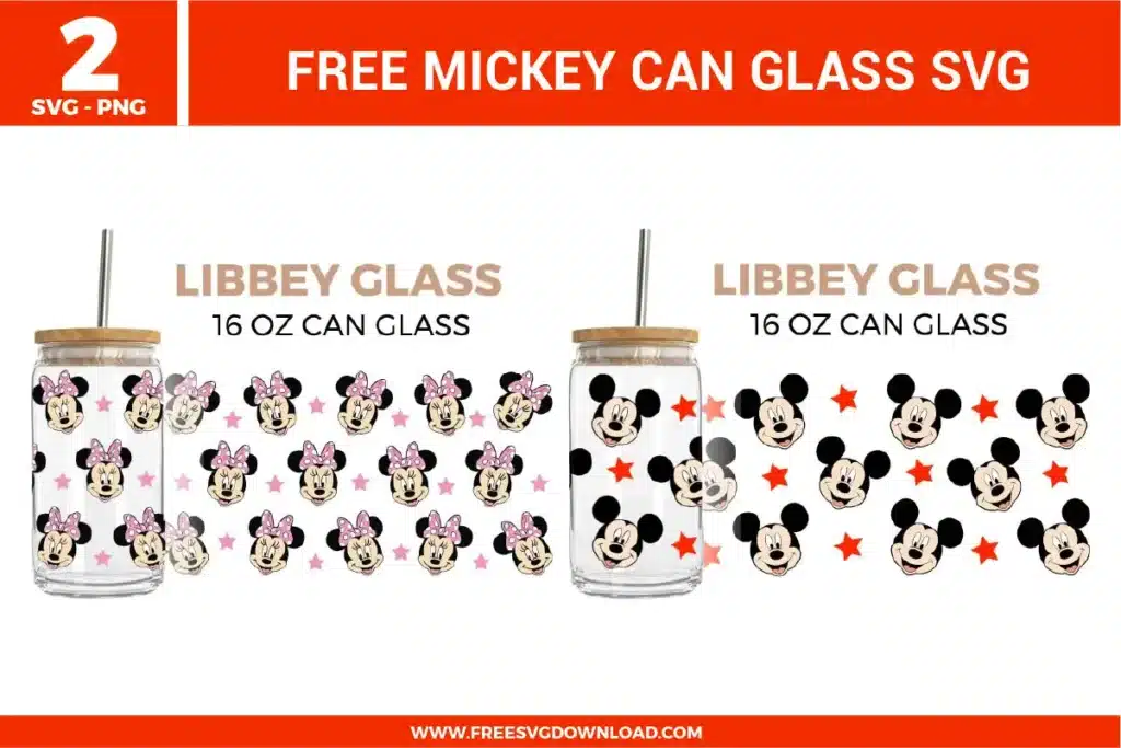 Mickey Can Glass Free SVG Files
