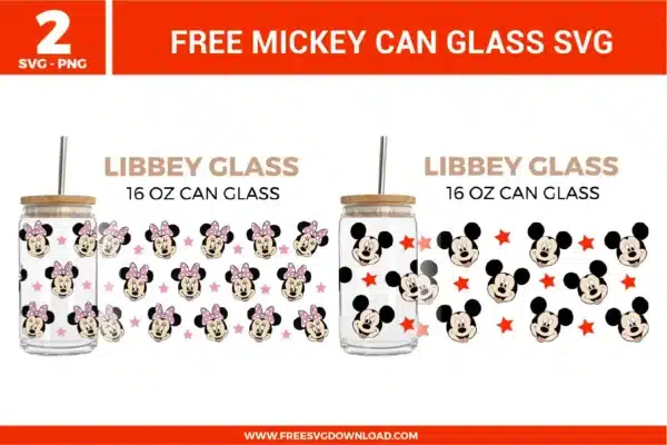 Mickey Can Glass Free SVG Files