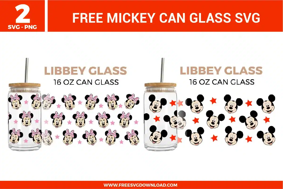 Mickey Can Glass Free SVG Files