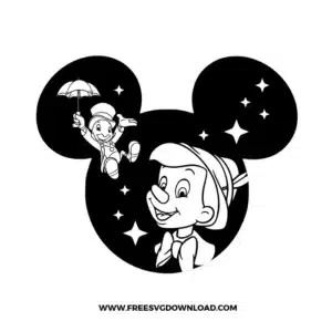 Pinocchio Mickey Head Free SVG File