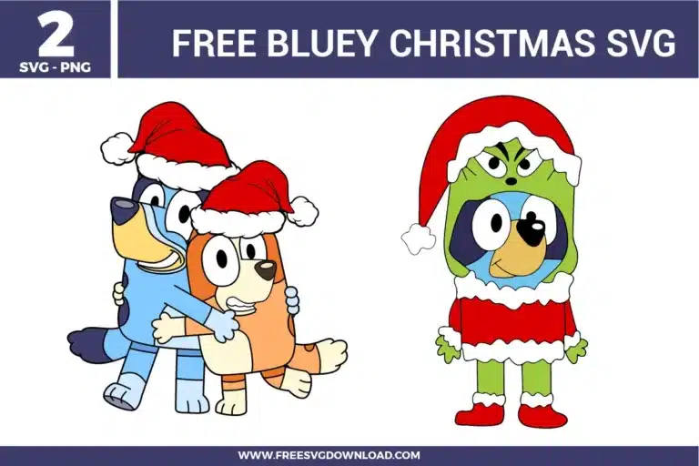 Bluey Christmas Free SVG Files