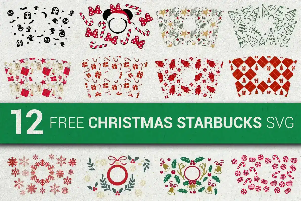 Free Christmas Starbucks Wrap SVG